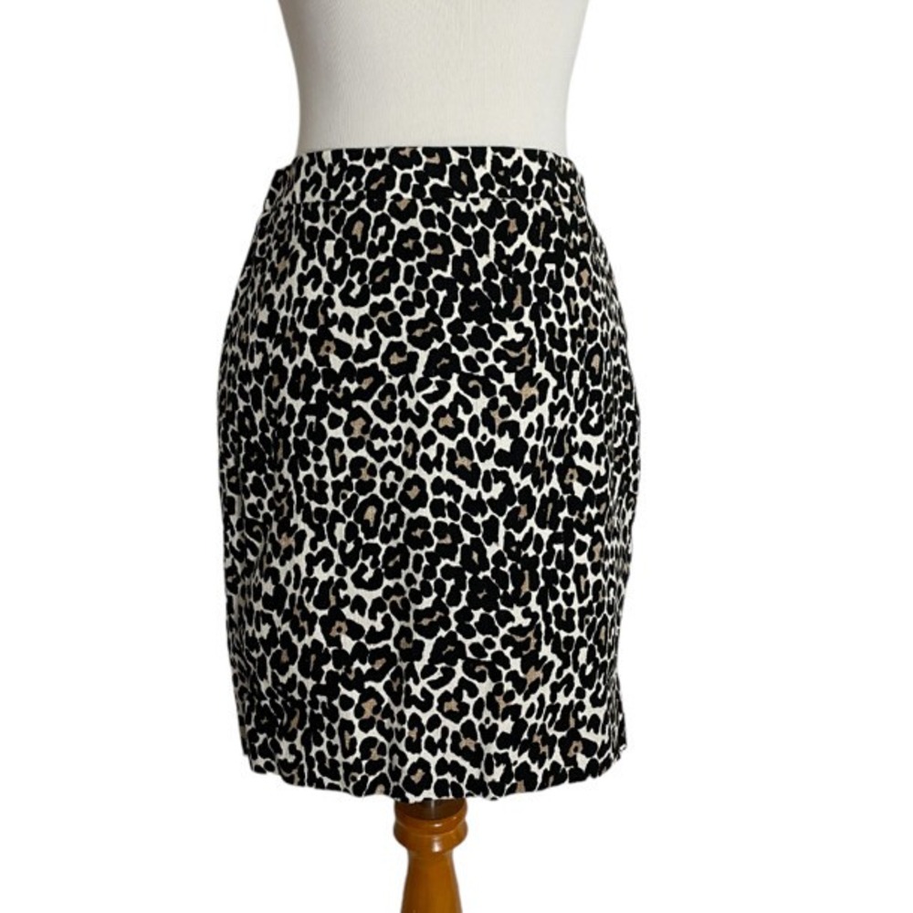 J Crew Skirt Womens 2P Leopard Cheetah Print Pencil Straight